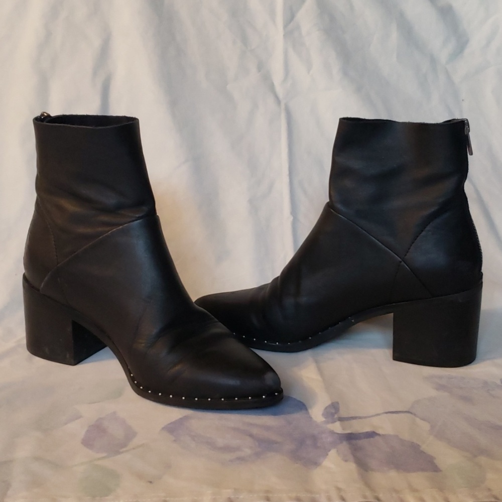 Black leather boots